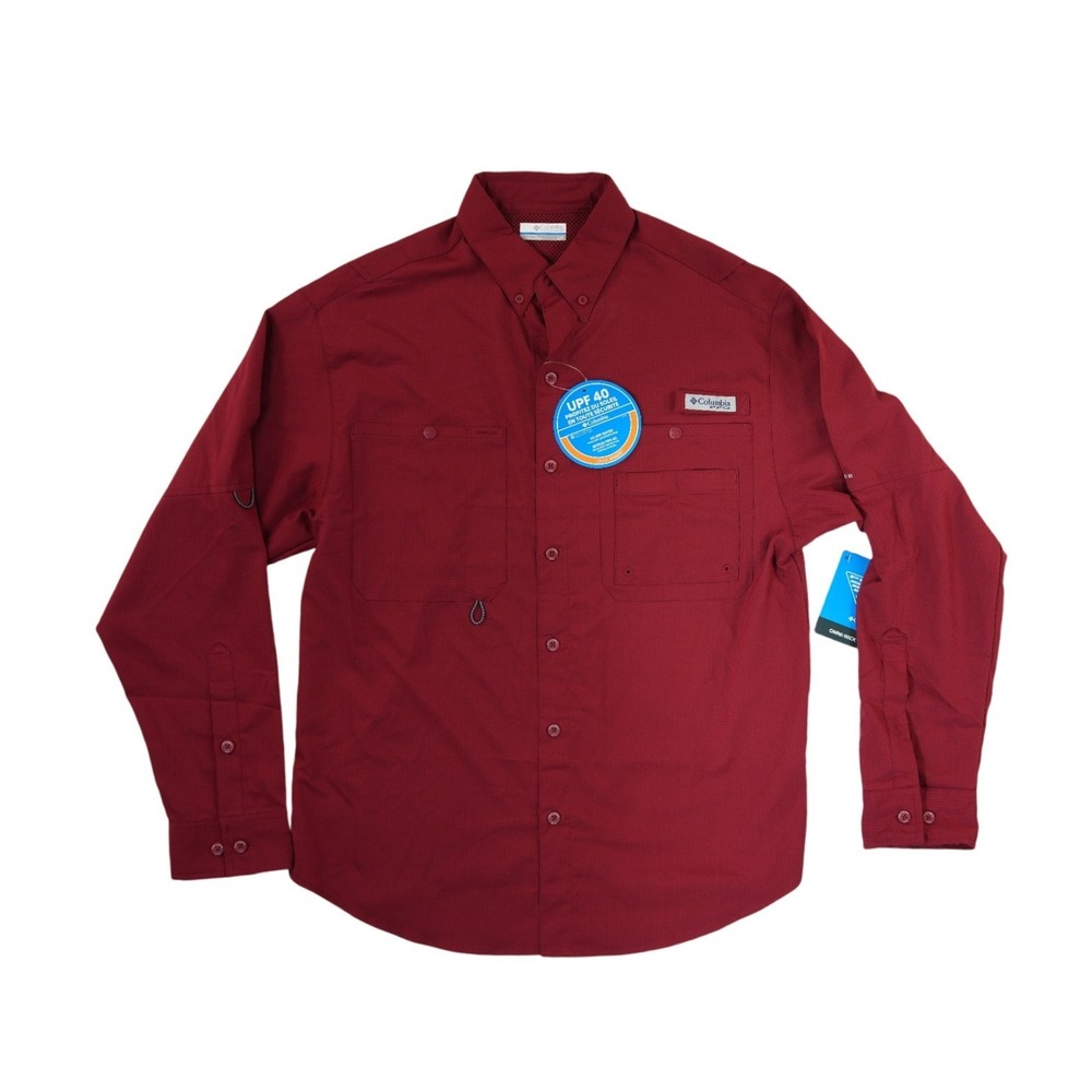 Columbia Men's Long Sleeve Button-Down Shirt - Burgundy
